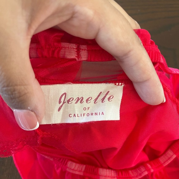Vintage Jenelle Red Sheer Lingerie Set - Picture 4 of 11